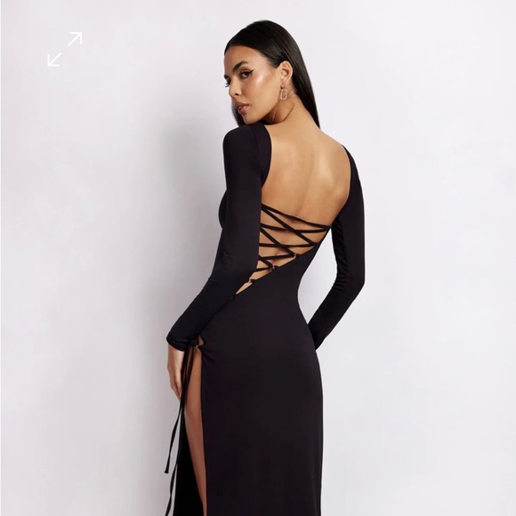 ISO MESHKI KATHRYN LACE UP DRESS - Picture 1 of 3